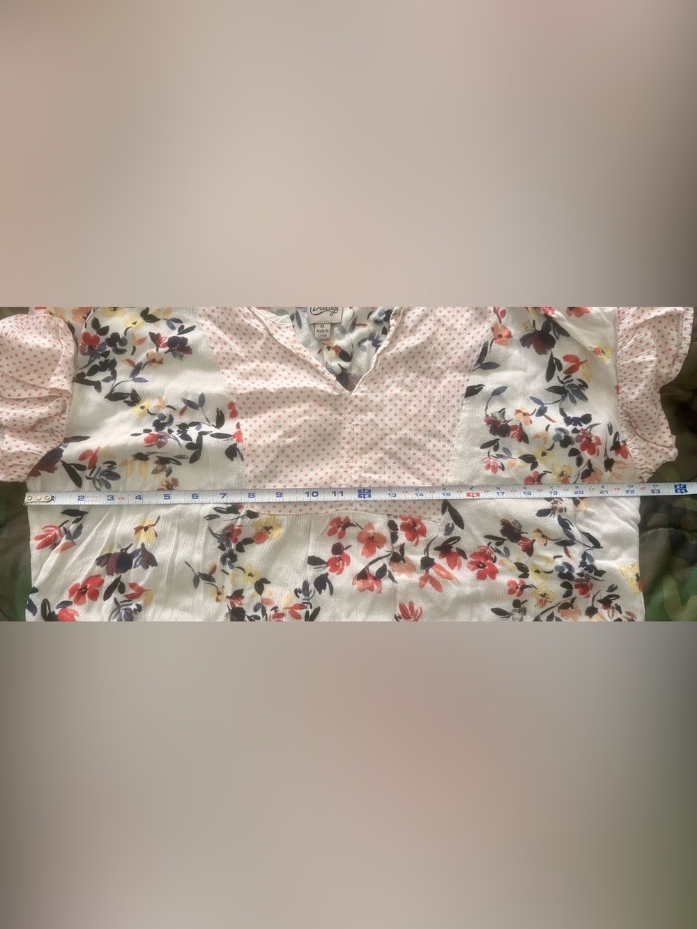 Como Vintage Floral & Polka Dot Boho Blouse Women’s XL - Picture 6 of 6